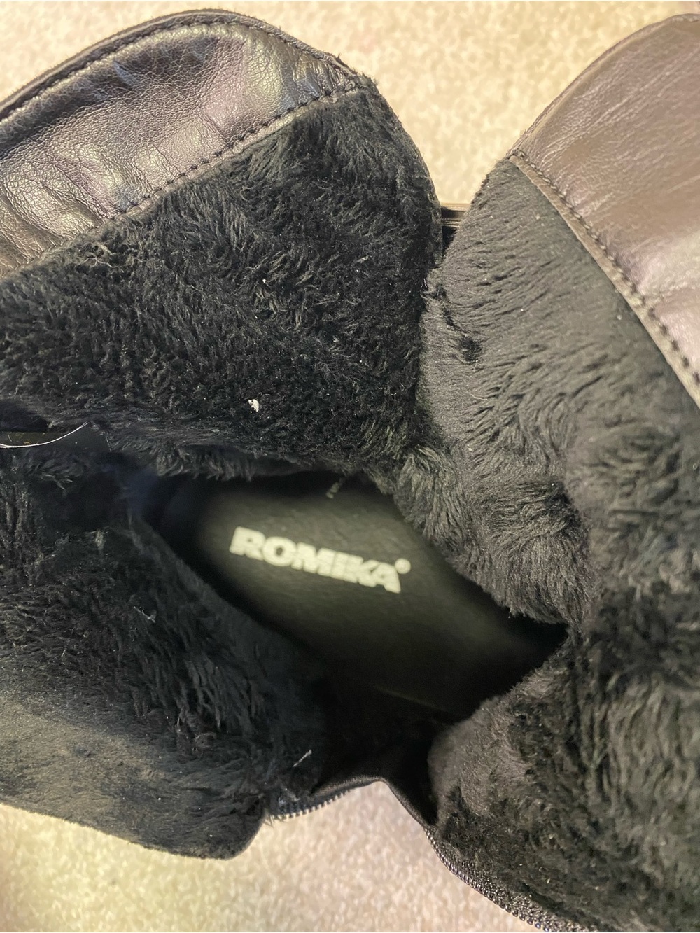 Romika Black Suede-Look Ankle Boots with Buckle Accent - Picture 6 of 7
